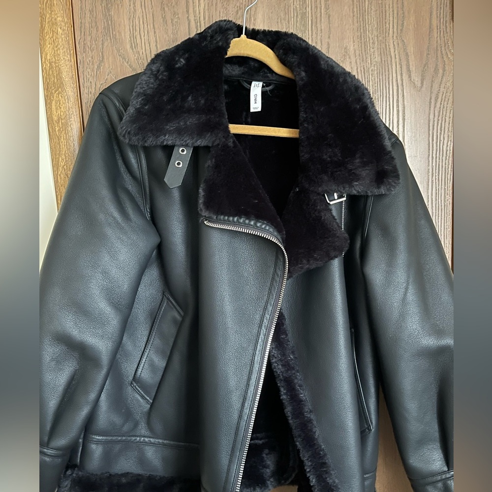Mango faux leather jacket size xl worn once